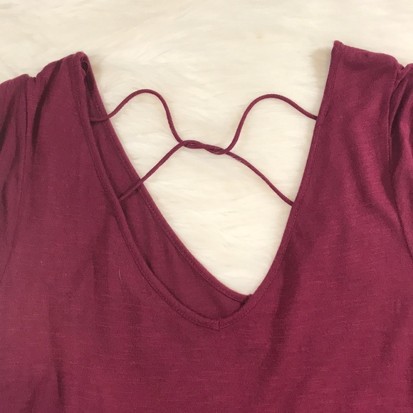 American Eagle Lace Trim Maroon Top - Picture 3 of 4